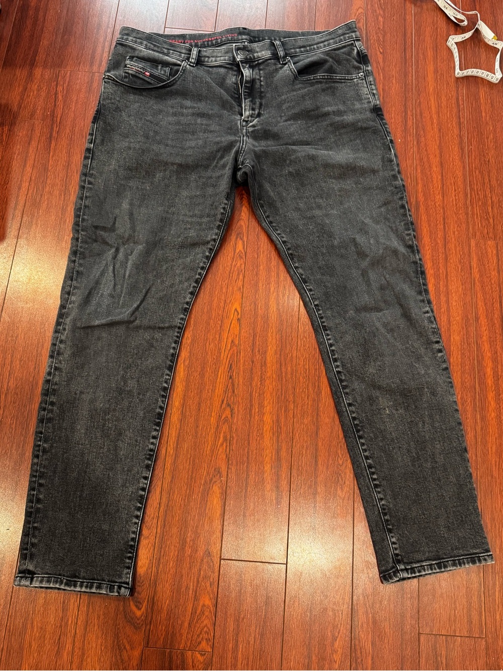 Diesel Men's Washed Black Slim Straight Jeans